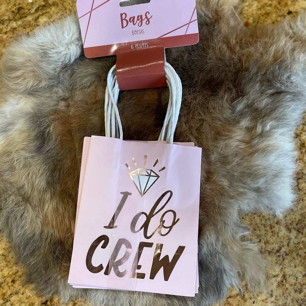 "I Do" Crew Gift Bags in Pink (set of 6)